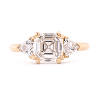 Asscher cut engagement rings 2025 with trillions