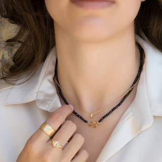 Diamond Pave 'Boulder' Bead Necklace