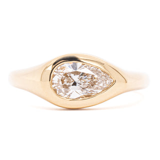 0.90ct Pear Diamond Signet One of a Kind Ring - Anne Sportun Fine Jewellery