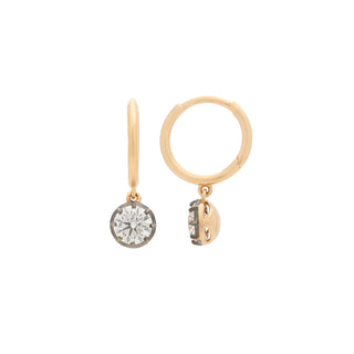 0.83tcw Lab Diamond Georgian Drop Hoop Earrings