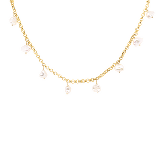 Keshi Nugget Station Rolo Necklace - Final Sale Sample Item