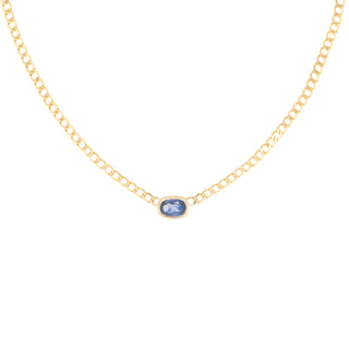No.03 'Archive' Oval Blue Sapphire Necklace