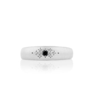 Black Diamond Tapered Silver Moon Band