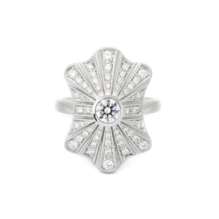 Art-Deco Ballerina Diamond Ring | 14k