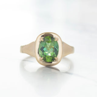No.18 'Archive' 1.53ct Oval Green Tourmaline Signet Ring