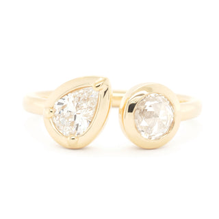 No.16 'Archive' 0.89tcw Pear and Round Diamond Ring