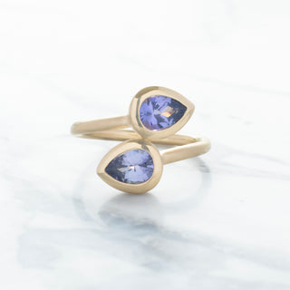 No.10 'Archive' 3.26ct Bypass Pear Tanzanite Ring