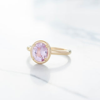 No.19 'Archive' 1.45ct Pink Oval Sapphire Bezel Prong Ring