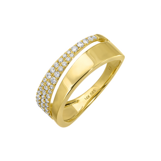 TAPERING DIAMOND AND GOLD WRAP RING