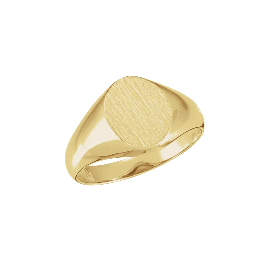 Silver 11 x 9mm Oval Signet Ring