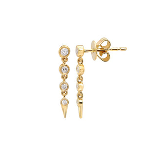 'Edge' Diamond Bezel Drop Earrings