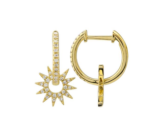 Diamond Starburst Hoop Earrings
