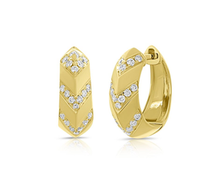 Bold Knife Edge Diamond Hoops