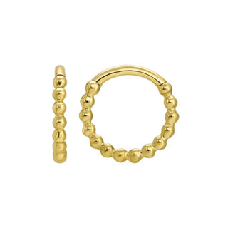 Beaded Ball Huggie Earrings I 10mm