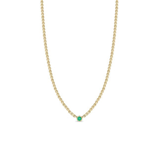 Floating Emerald Small Box Chain Necklace | 14k