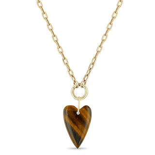 Tiger Eye Heart Pendant | 14k