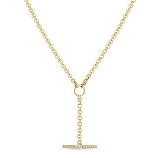 Diamond Bar Toggle Lariat Necklace | 14k