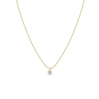 Princess Diamond Tube Bar Chain Necklace | 14k