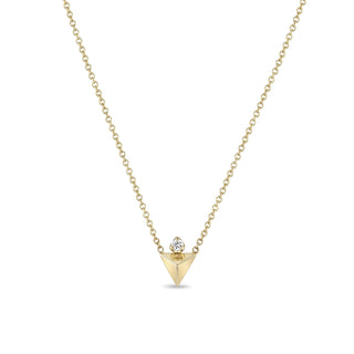 Diamond & Triangle Pyramid Necklace | 14k