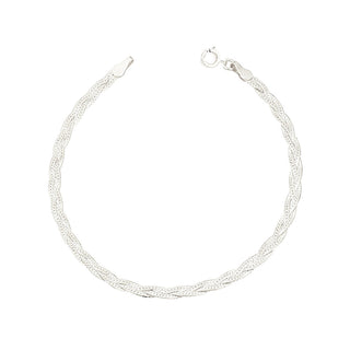 Braided Herringbone Bracelet | Silver