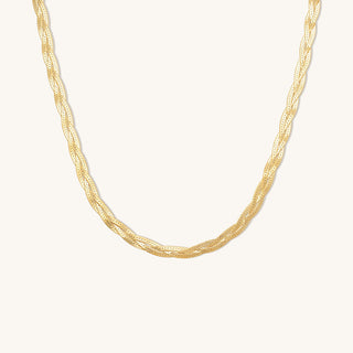 Braided Herringbone Necklace | Vermeil