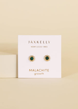 Malachite Sun Stud | Gold Vermeil