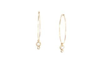 Rose Cut Double Drop Diamond Hoops | 14k - Anne Sportun Fine Jewellery