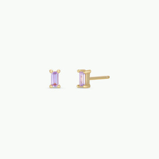 Baguette Lilac Earrings | Gold Vermeil