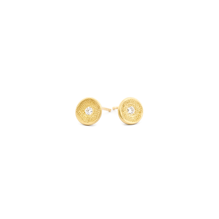 Mini 'Stardust' Circle Diamond Center Earrings