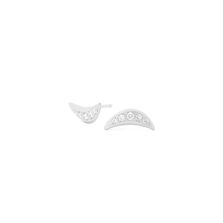 Crescent Flow Stud Diamonds Earrings - Anne Sportun Fine Jewellery