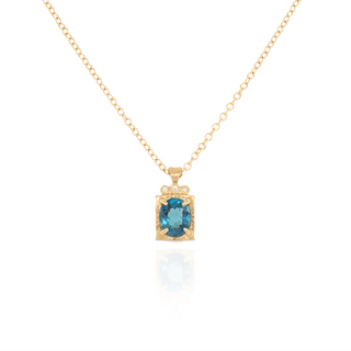 Blue Tourmaline Pendant Necklace | One of a Kind