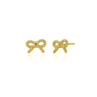 Ribbon Bow Stud Earrings | 10k