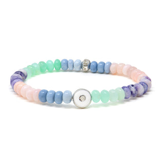 Enamel Evil Eye Pastel Opal Rondelle Bracelet