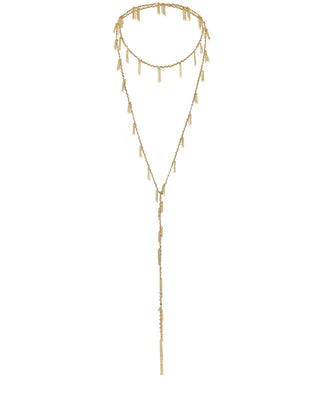 N° 944 GOLD BEIGE MULTI TWIST LARIAT NECKLACE