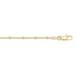1.9mm Station Bead Satellite Link Chain Bracelet | 14k