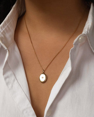 Oval Diamond Locket | Gold-Fill - Anne Sportun Fine Jewellery