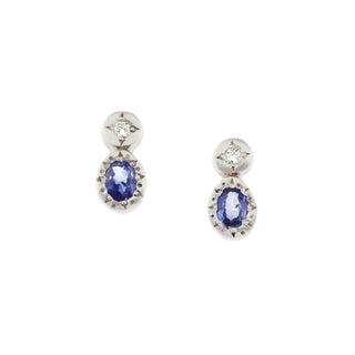 Sapphire Oval and Round Studs