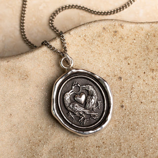 'We Two Are One' Ravens Talisman Necklace | Silver