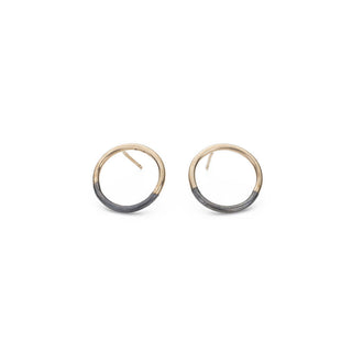 Silver & Gold Circle Post Earrings
