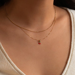 Cherry Necklace | 14k