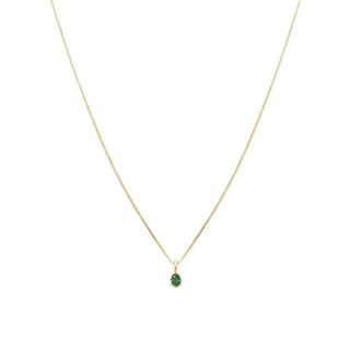 Petite Oval Necklace | 14k | Emerald