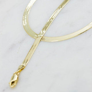 3.5MM Herringbone Chain Necklace | 10k Gold