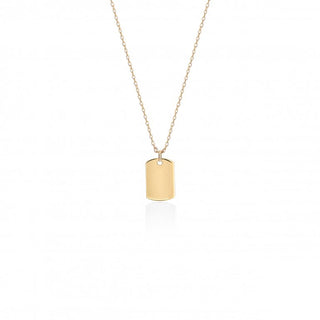 Rectangle Dog Tag Necklace | 10k Gold