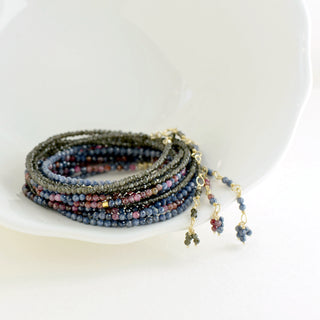 Obsidian Bead Wrap Bracelet - Necklace