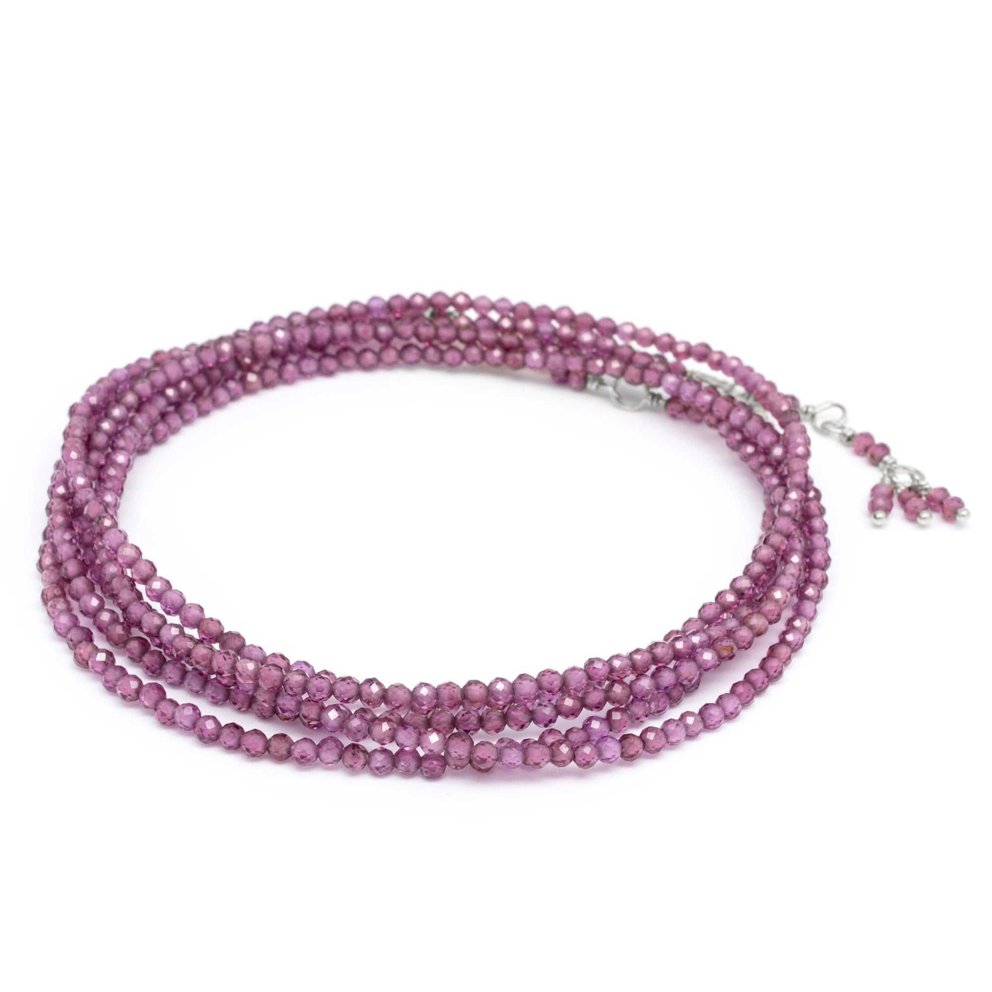 Pink Garnet Wrap Bracelet Necklace Anne Sportun Fine Jewellery