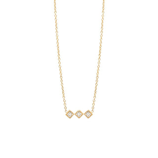 3 PRINCESS DIAMOND BAR NECKLACE - Anne Sportun Fine Jewellery
