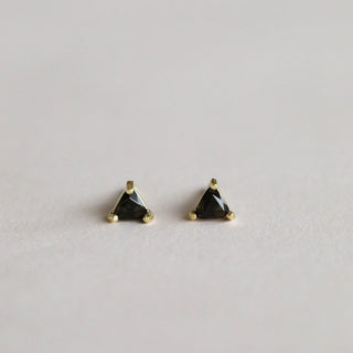 Black Tourmaline Mini Energy Gem Studs | Gold Plated