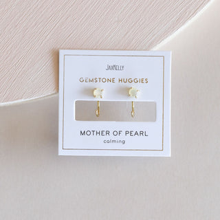 Mother of Pearl Huggies | Gold Plated