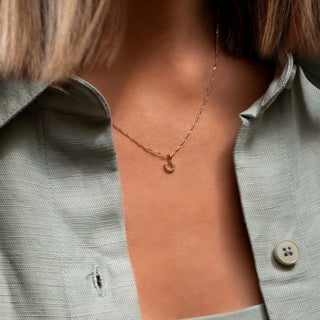 Tiny Horseshoe Necklace | 9k | Diamond