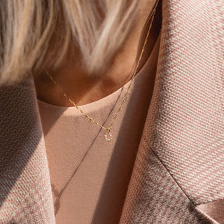 Tiny Horseshoe Necklace | 9k | Diamond
